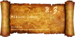 Mikics Zobor névjegykártya