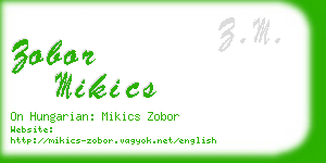 zobor mikics business card